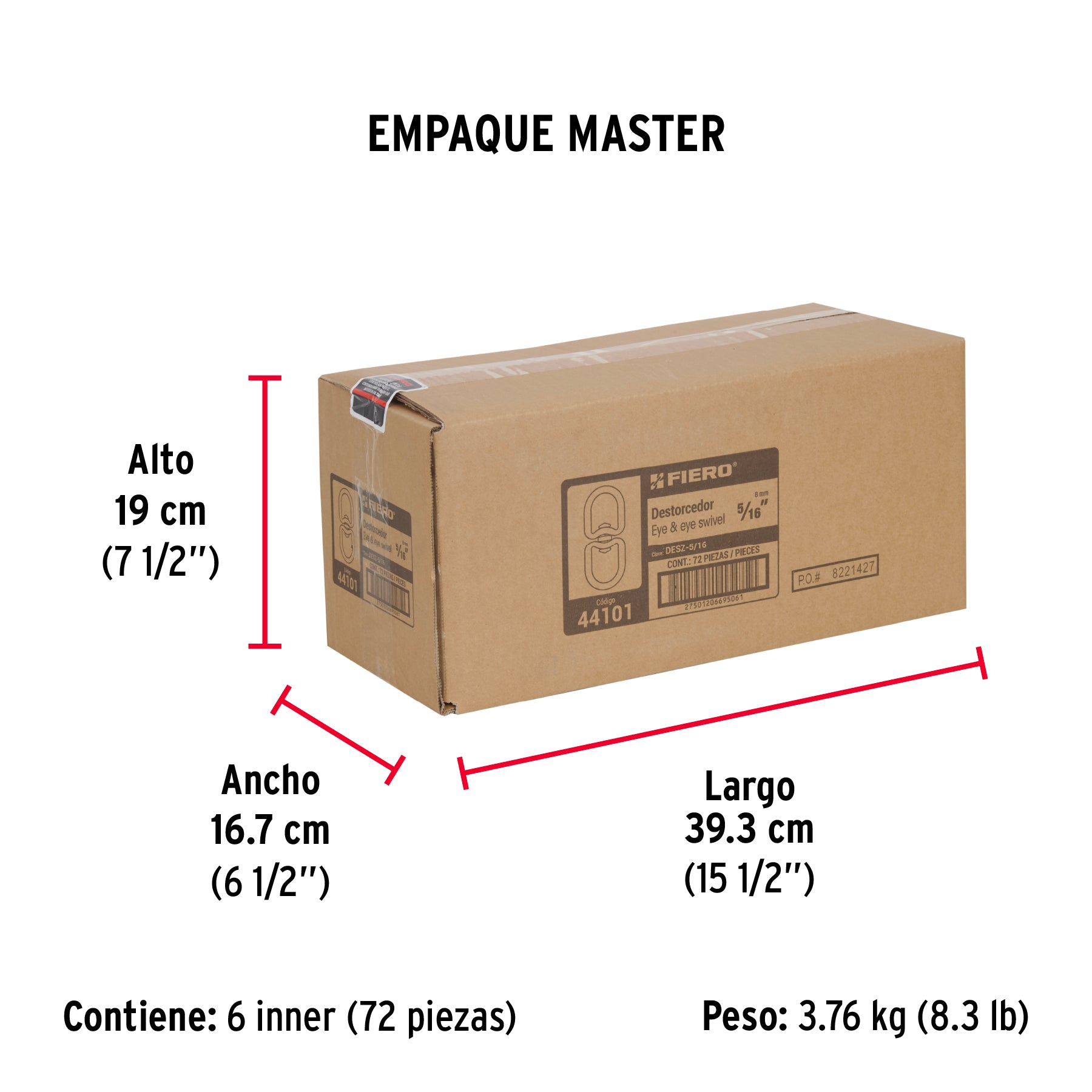 Destorcedor de zinc, para cable de 5/16"