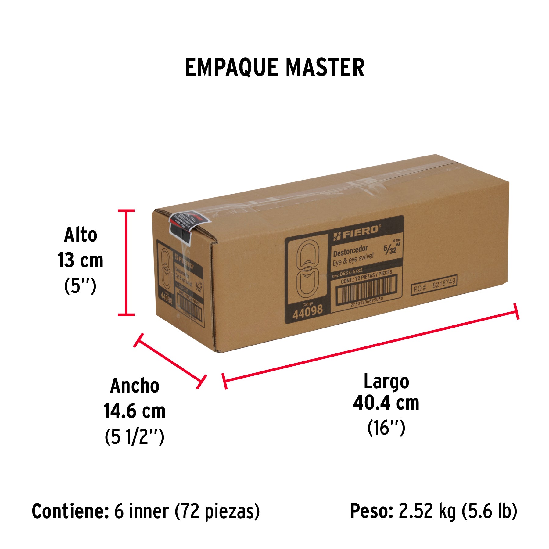 Destorcedor de zinc, para cable de 5/32"
