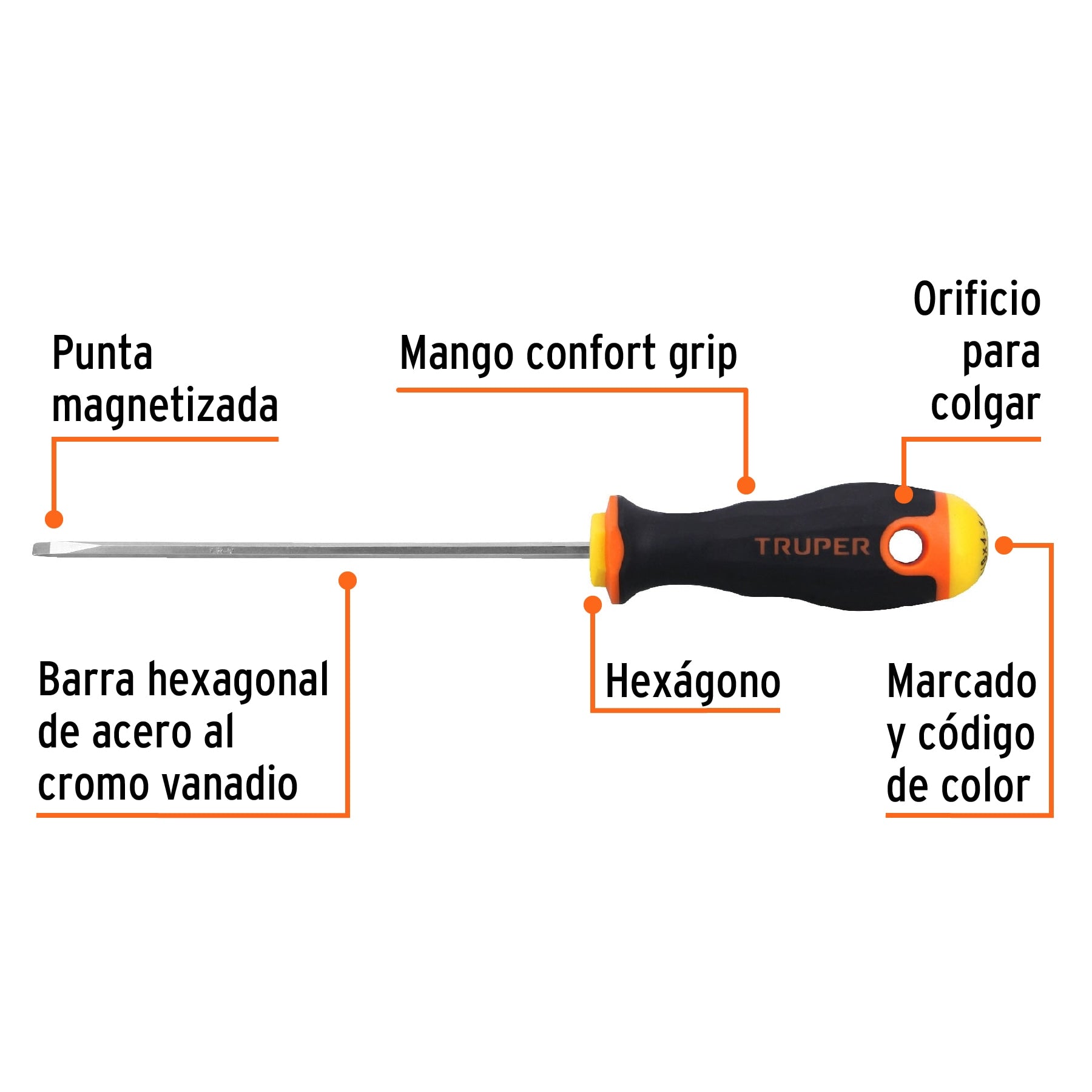 Desarmador punta phillips # 0, mango de acetato 4"