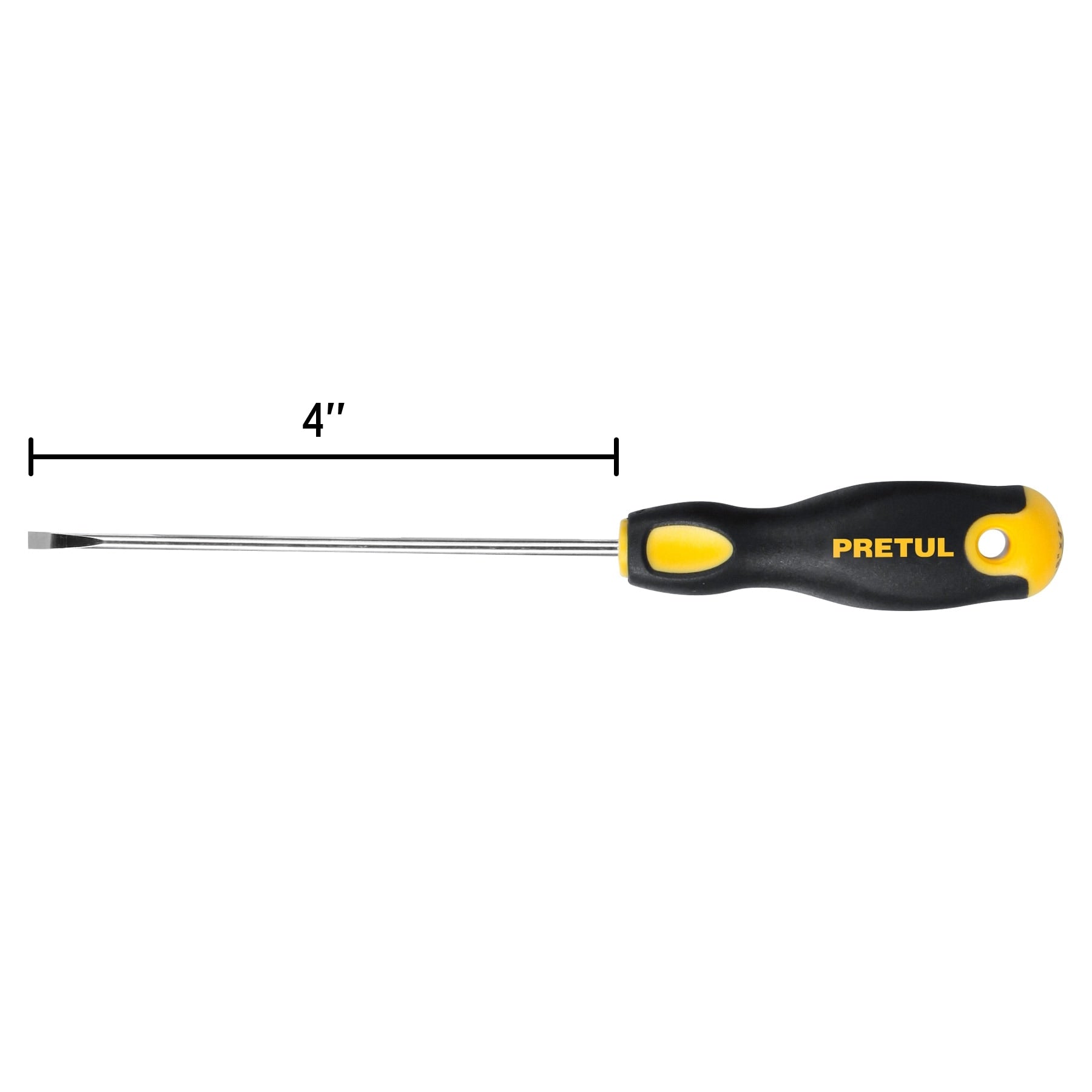Desarmador cabinet, 1/8 x 4", mango comfort grip, pretul