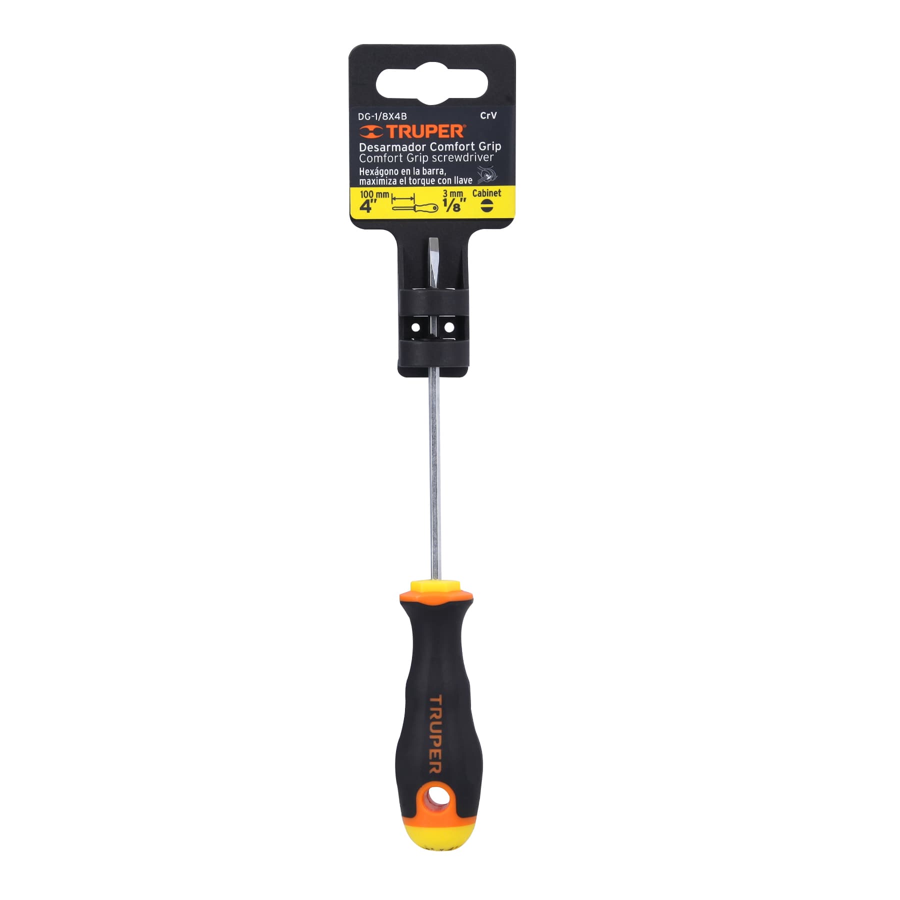 Desarmador cabinet 1/8x4" mango comfort grip