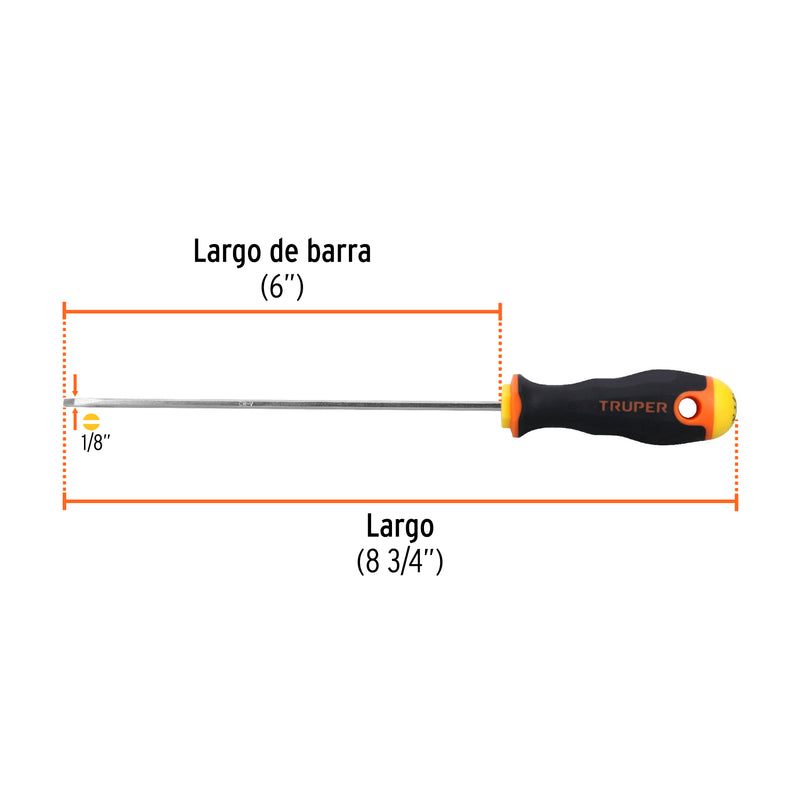 Desarmador cabinet 1/8x6" mango comfort grip