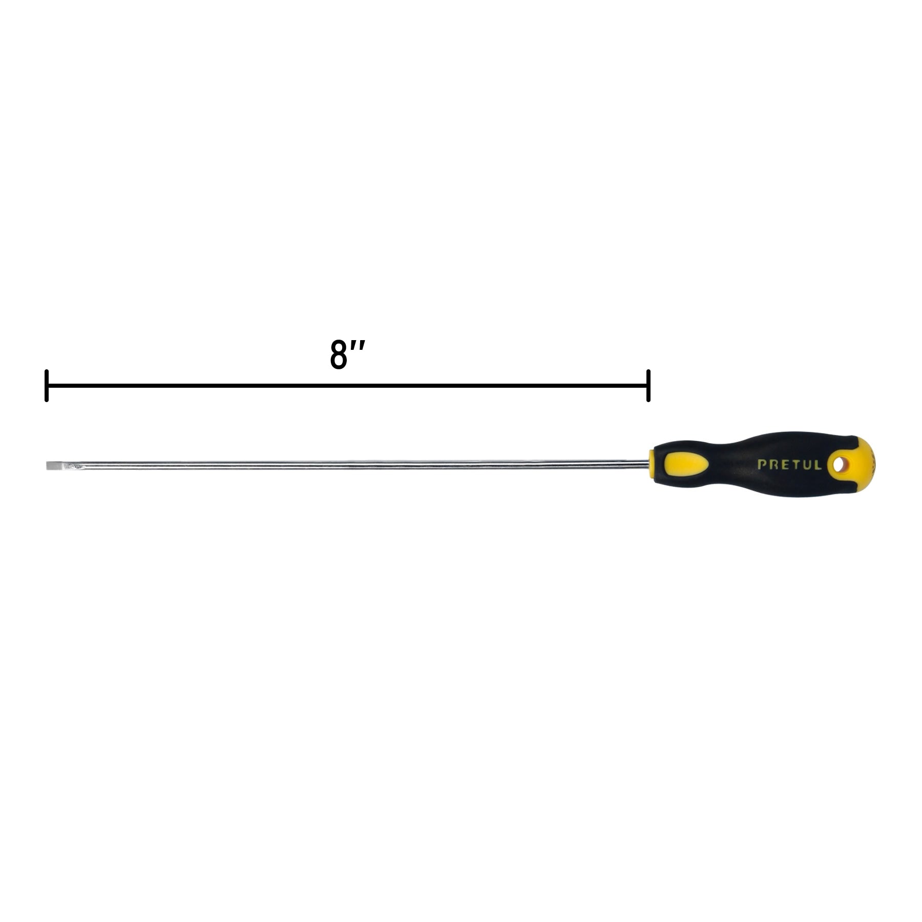 Desarmador cabinet, 1/8 x 8", mango comfort grip, pretul