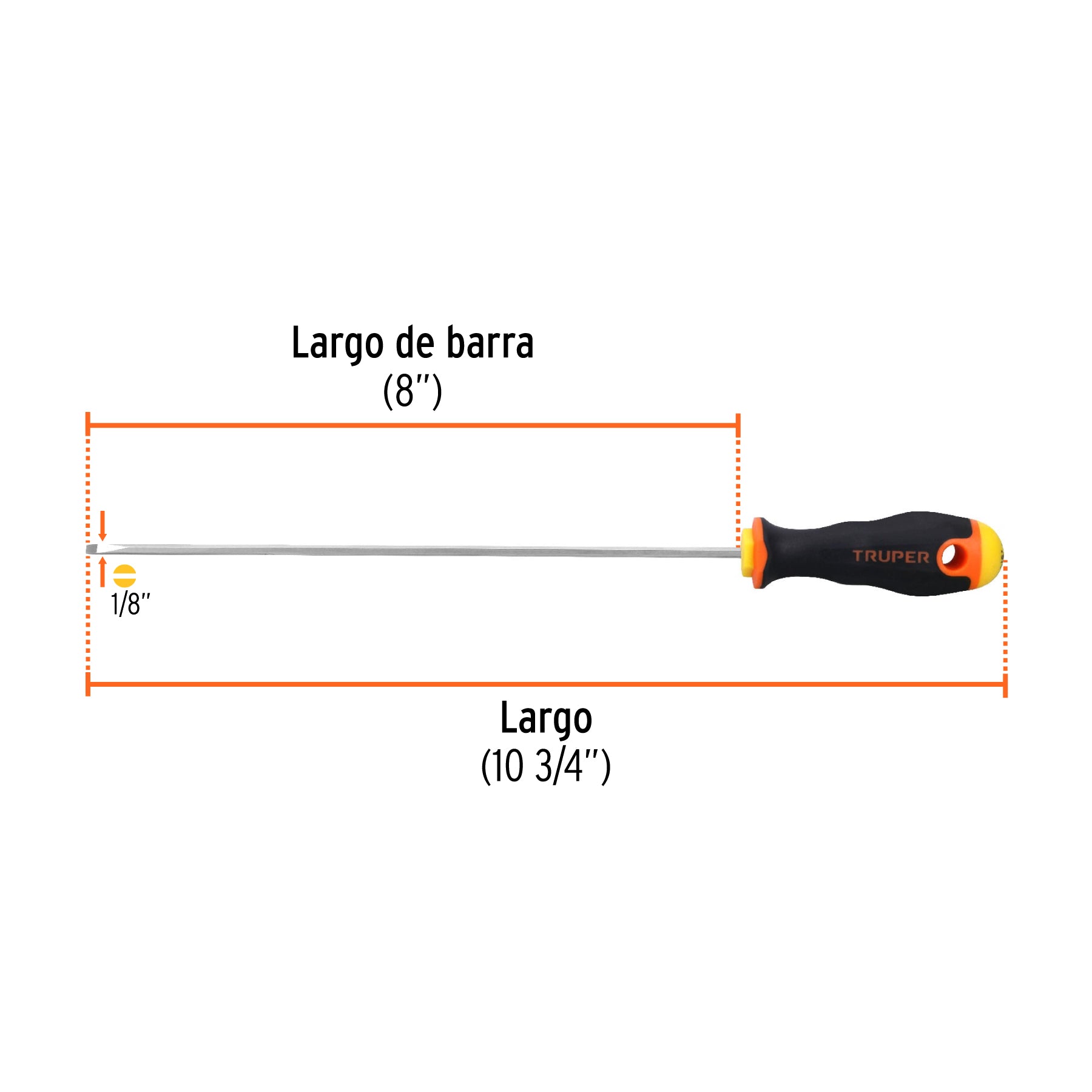 Desarmador cabinet 1/8x8" mango comfort grip