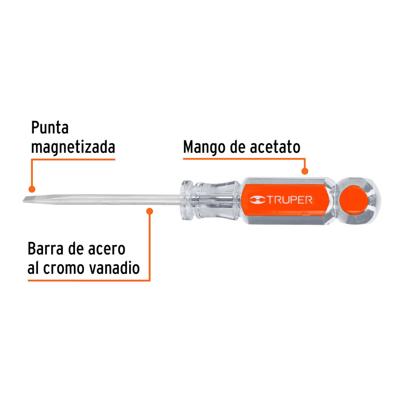 Desarmador cabinet 3/16x3" mango de acetato