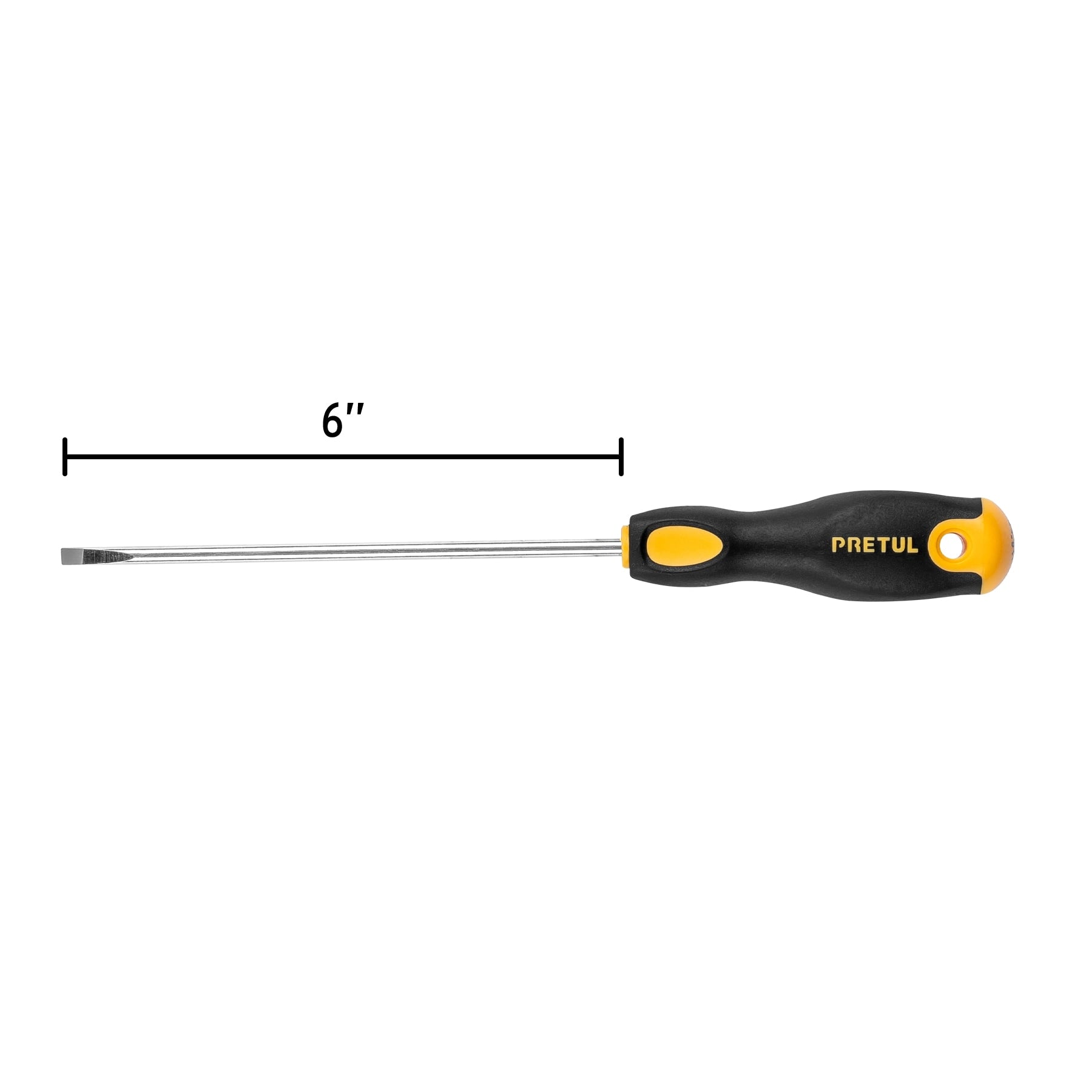 Desarmador cabinet, 3/16 x 6", mango comfort grip, pretul