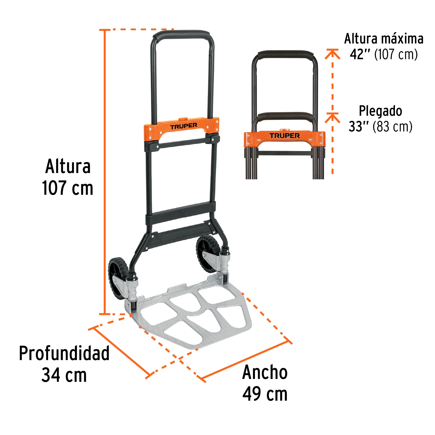 Diablo de carga, plegable, 120 kg, Truper