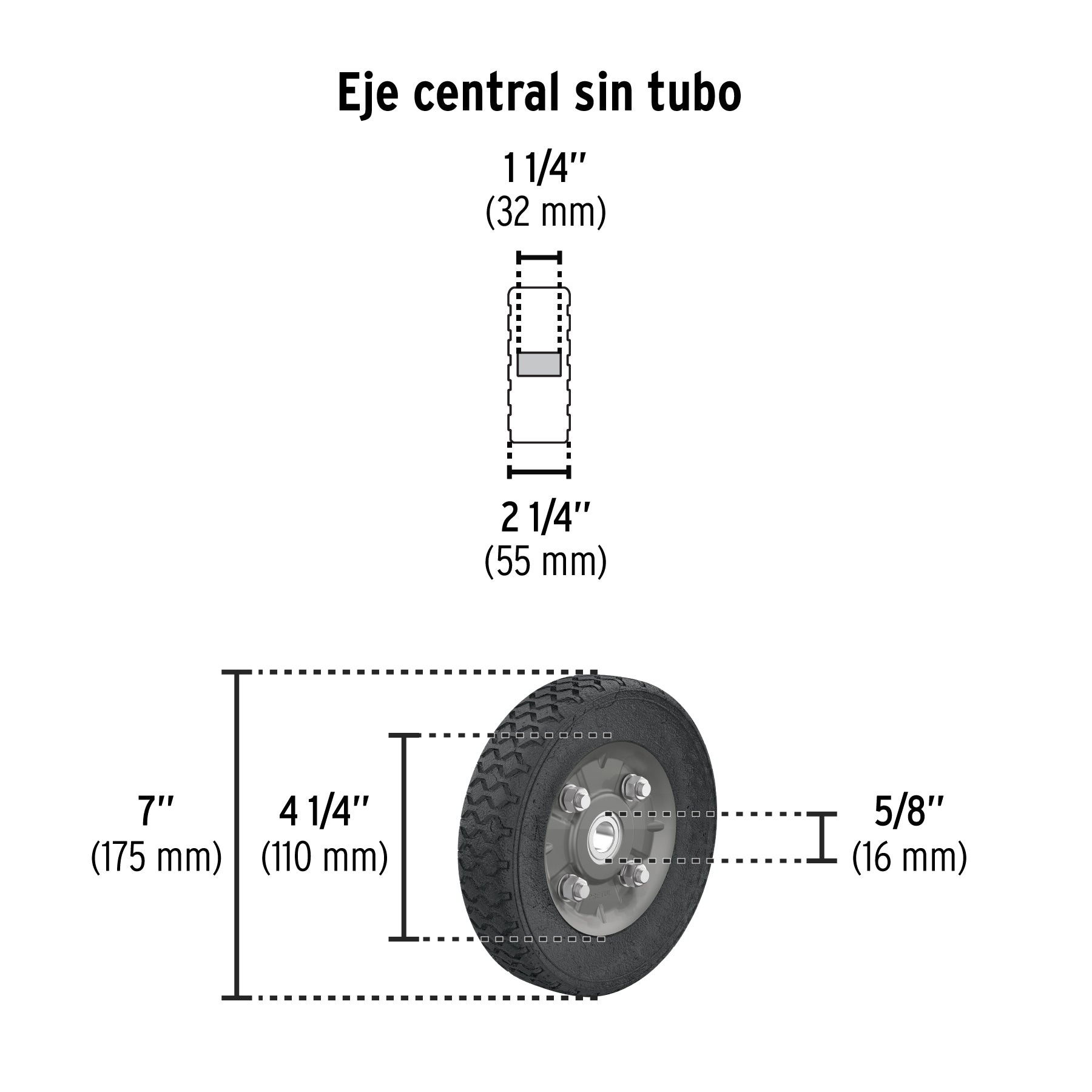 Diablo de carga de 200 kg, ruedas sólidas, balero sencillo