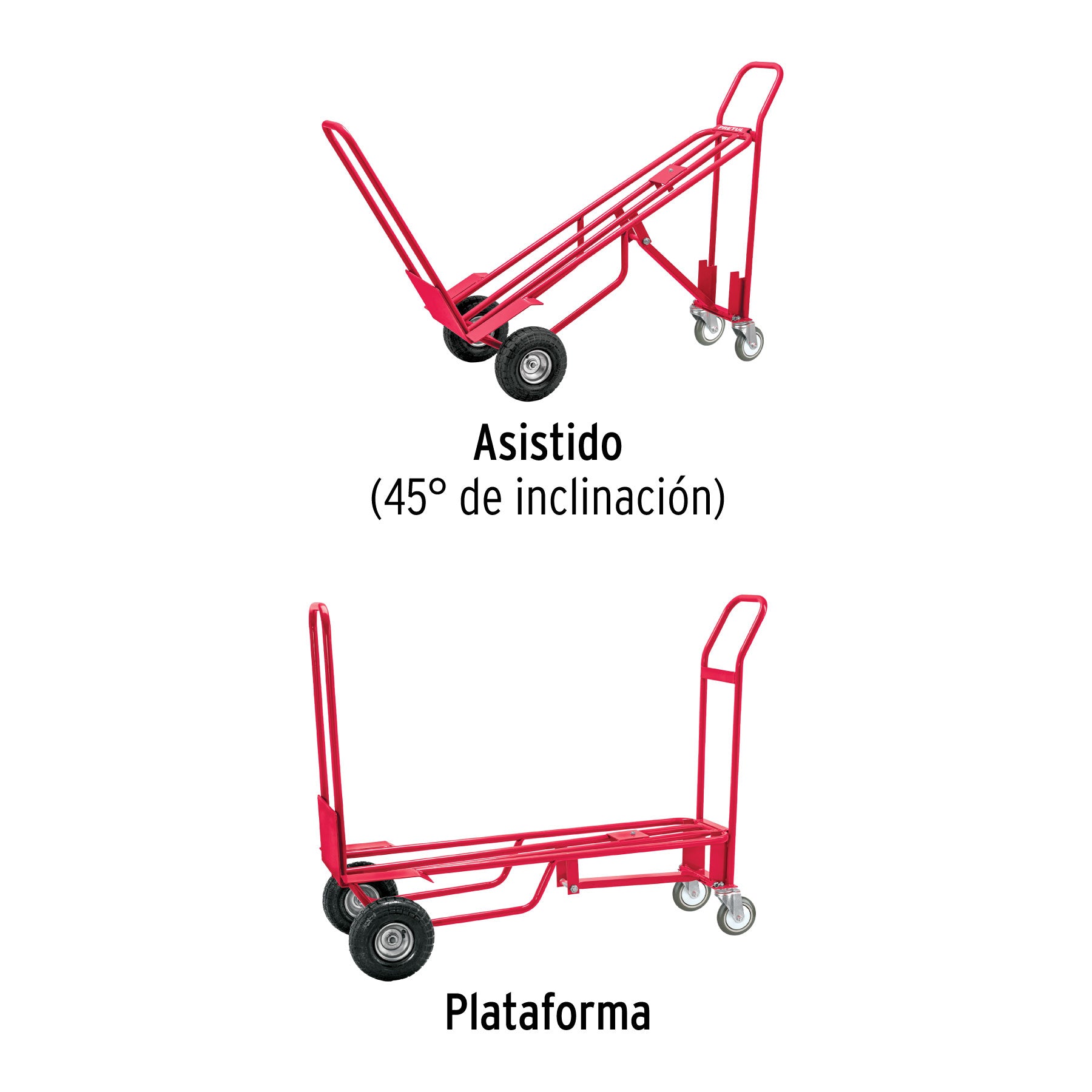 Diablo de carga convertible 3 en 1, 270Kg, Pretul