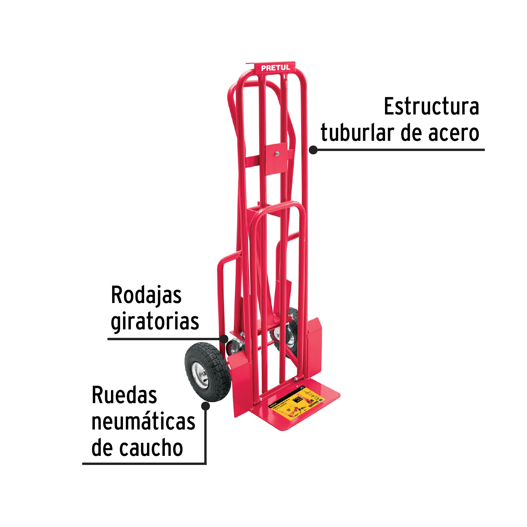 Diablo de carga convertible 3 en 1, 270Kg, Pretul