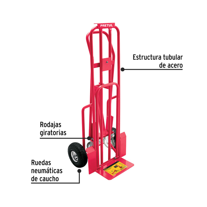 Diablo de carga convertible 3 en 1, 270Kg, Pretul