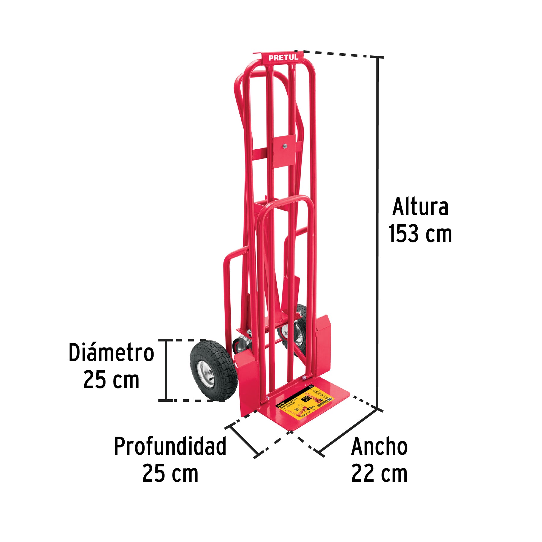 Diablo de carga convertible 3 en 1, 270Kg, Pretul