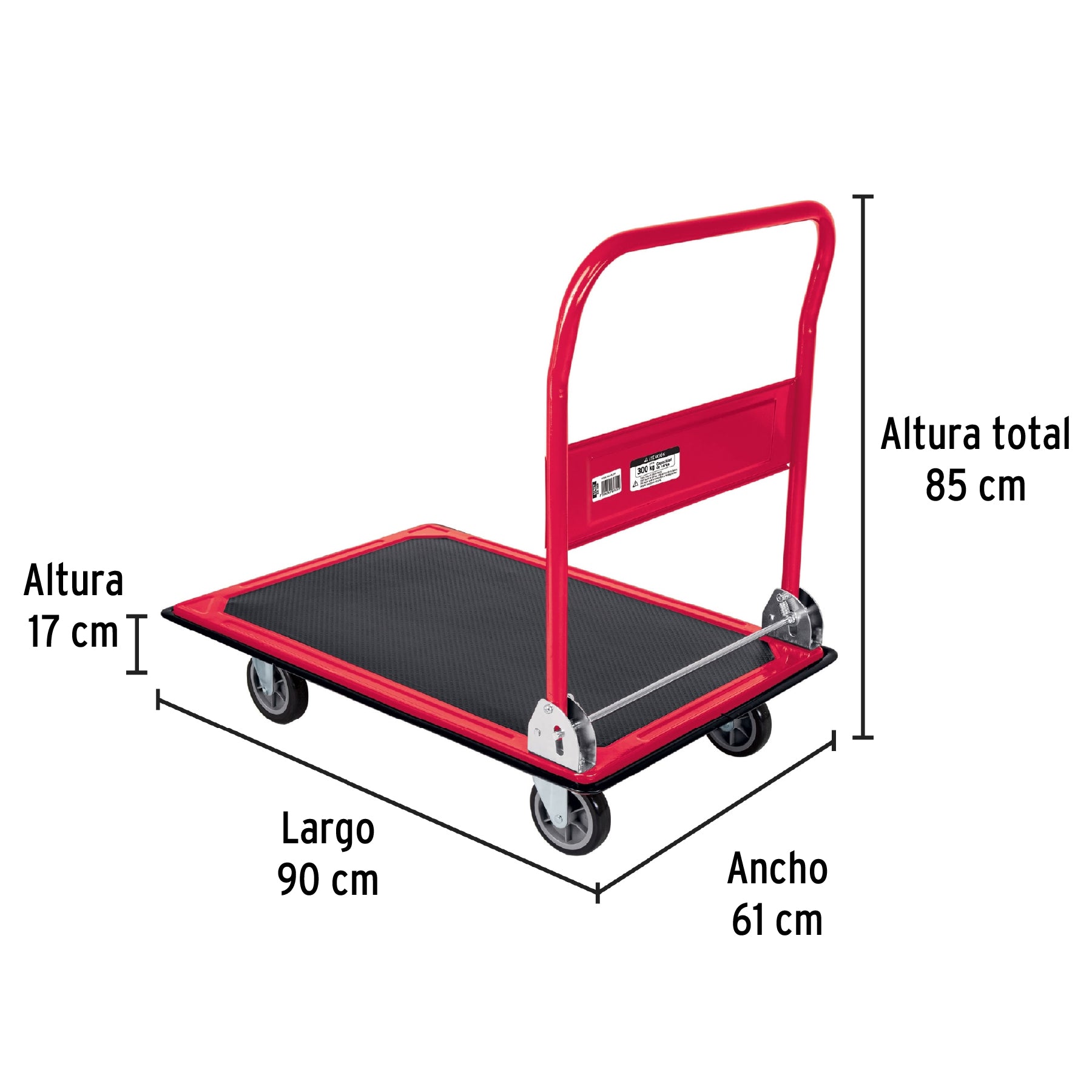 Carro de carga plegable tipo plataforma 300 kg