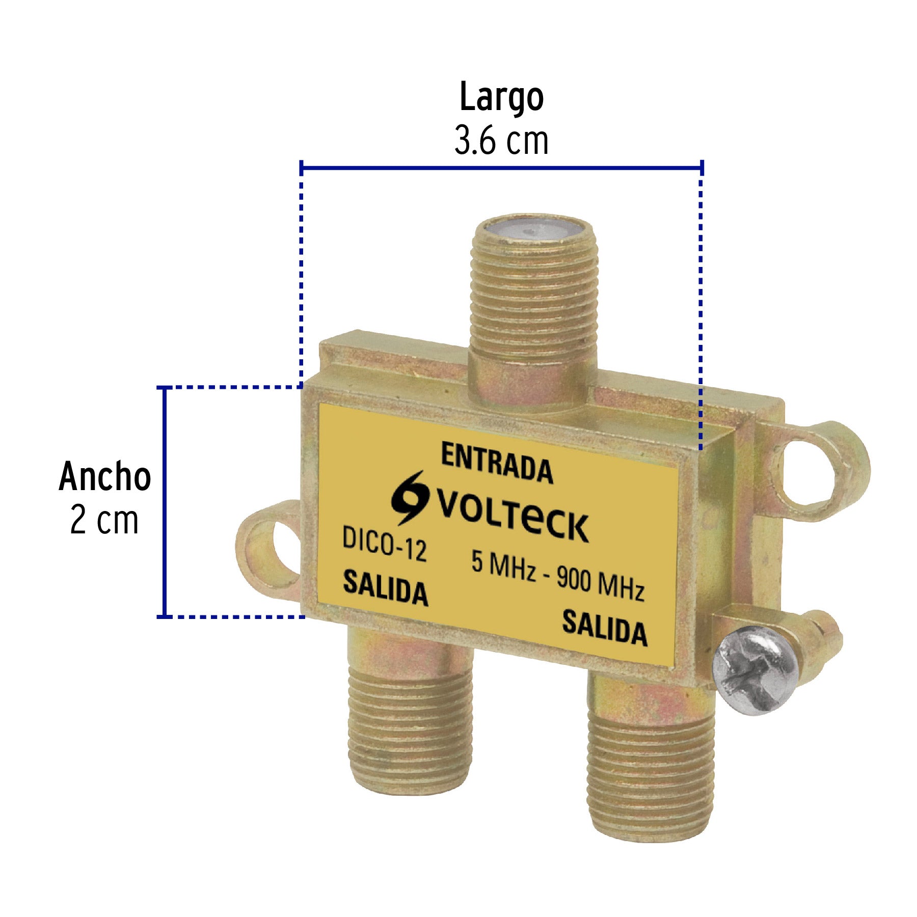 Divisor coaxial de 1 entrada y 2 salidas