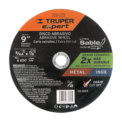 Disco tipo 41, corte fino metal, Línea Sable 9", Expert