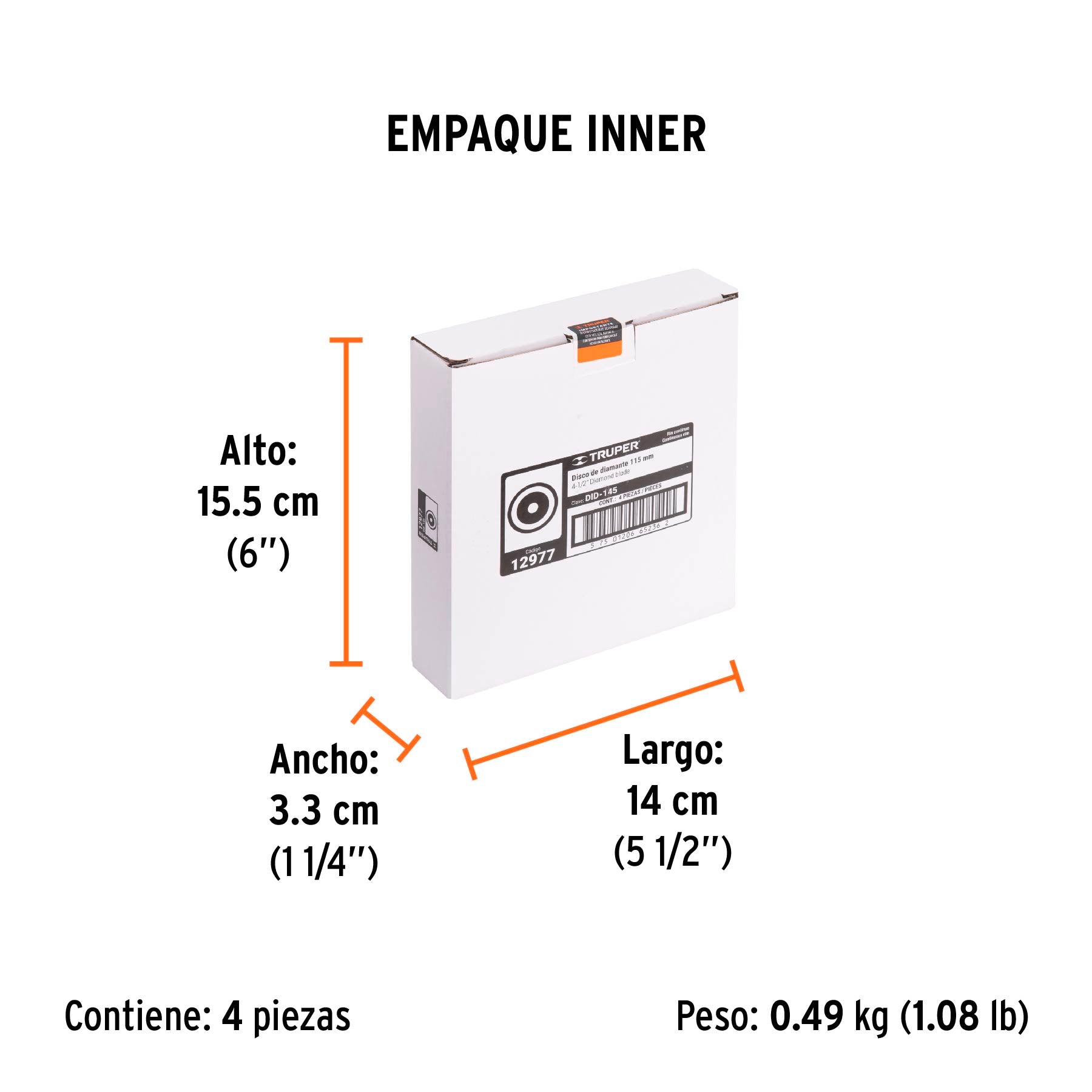 Disco de diamante, rin continuo, 4-1/2" sustituto 11578