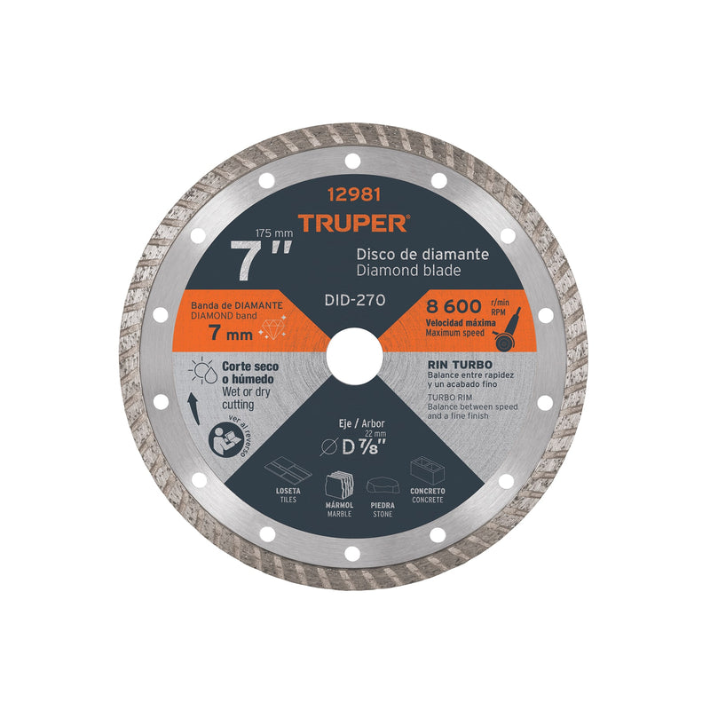 Disco de diamante, rin turbo, 7"