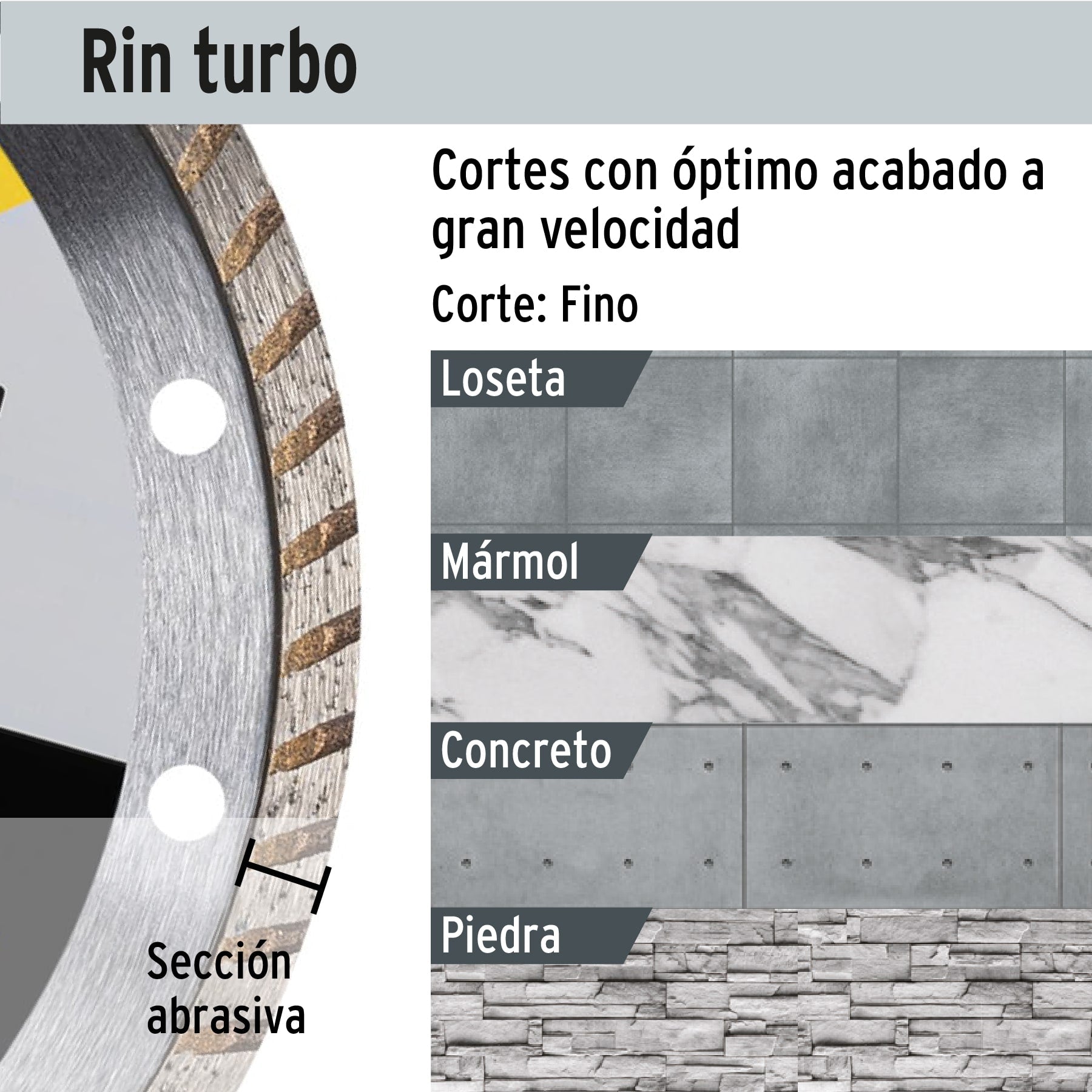 Disco de diamante, rin turbo, 7", Pretul