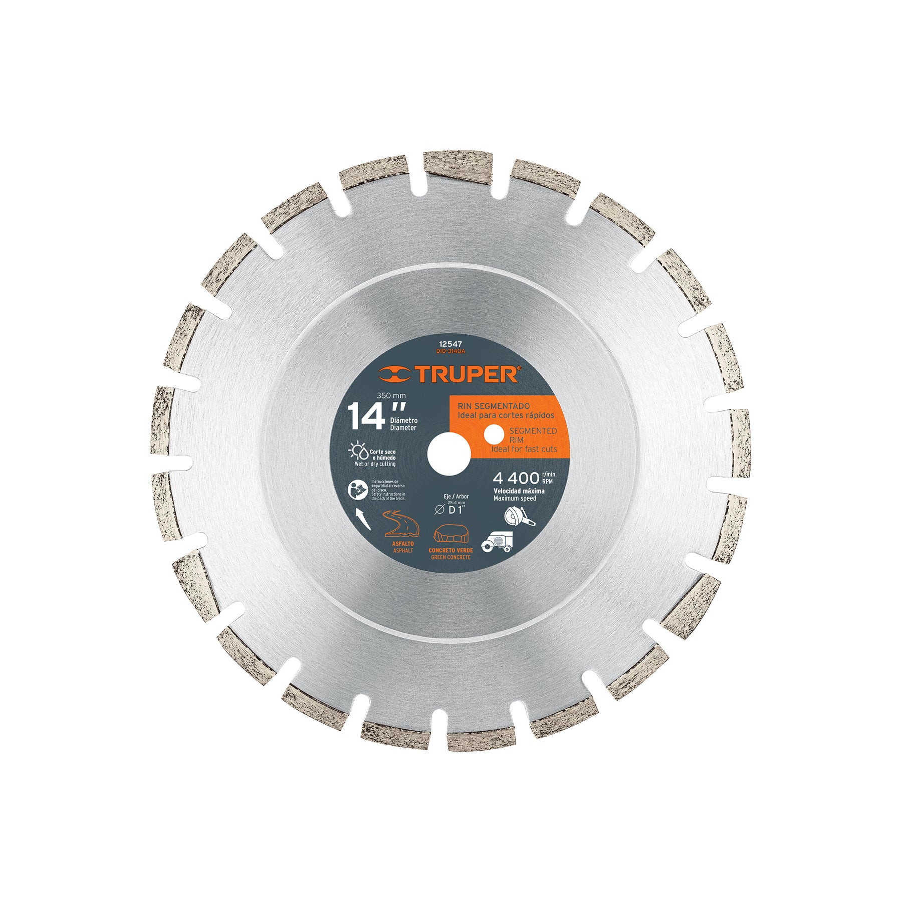 Disco de diamante, 14" para asfalto