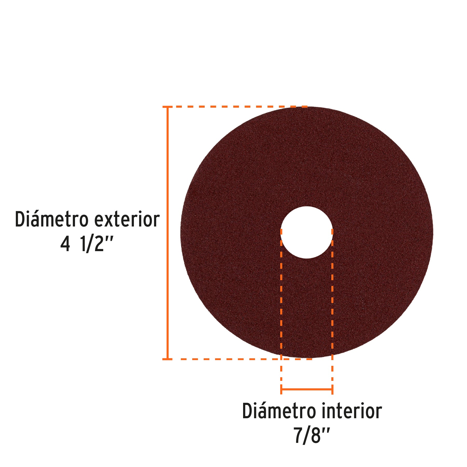 Disco lija 4-1/2" con respaldo de fibra, grano 120