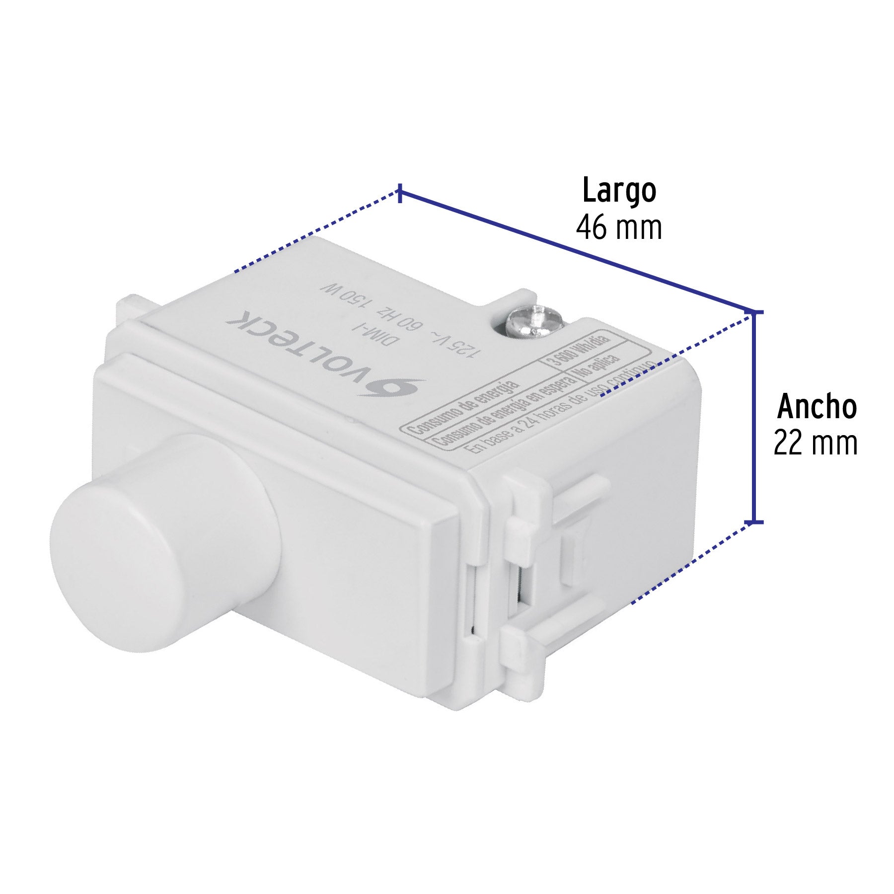Dimmer giratorio, línea Italiana, color blanco