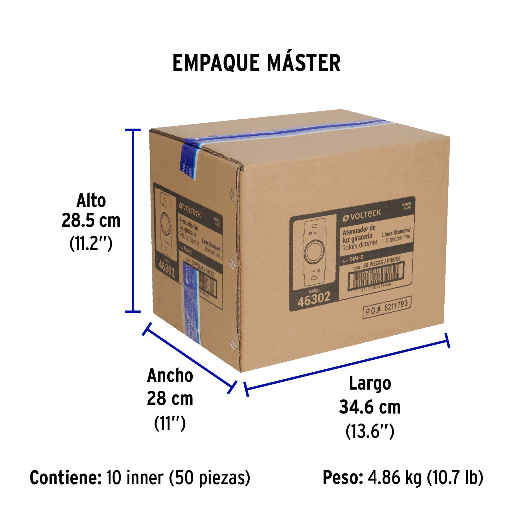 Atenuador de luz rotativo, línea Standard