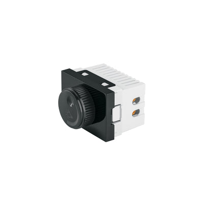 Dimmer giratorio negro de 1.5 módulos, línea Lisboa, Volteck