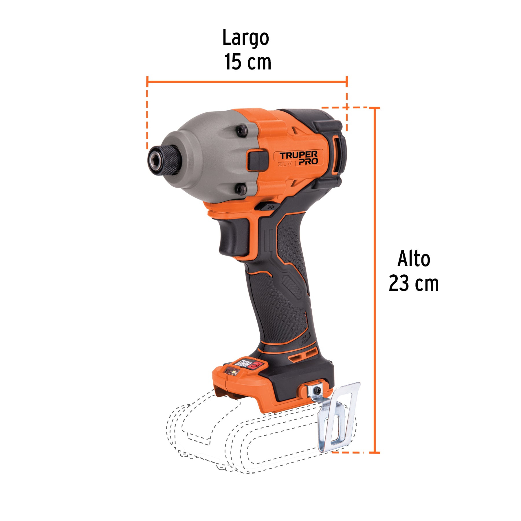 Destornillador impacto inal. 1/4', 20 V, s/accesorios, PRO
