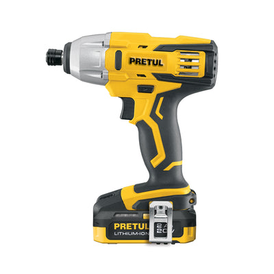 Destornillador de impacto inalámbrico 1/4', 20 V, Pretul