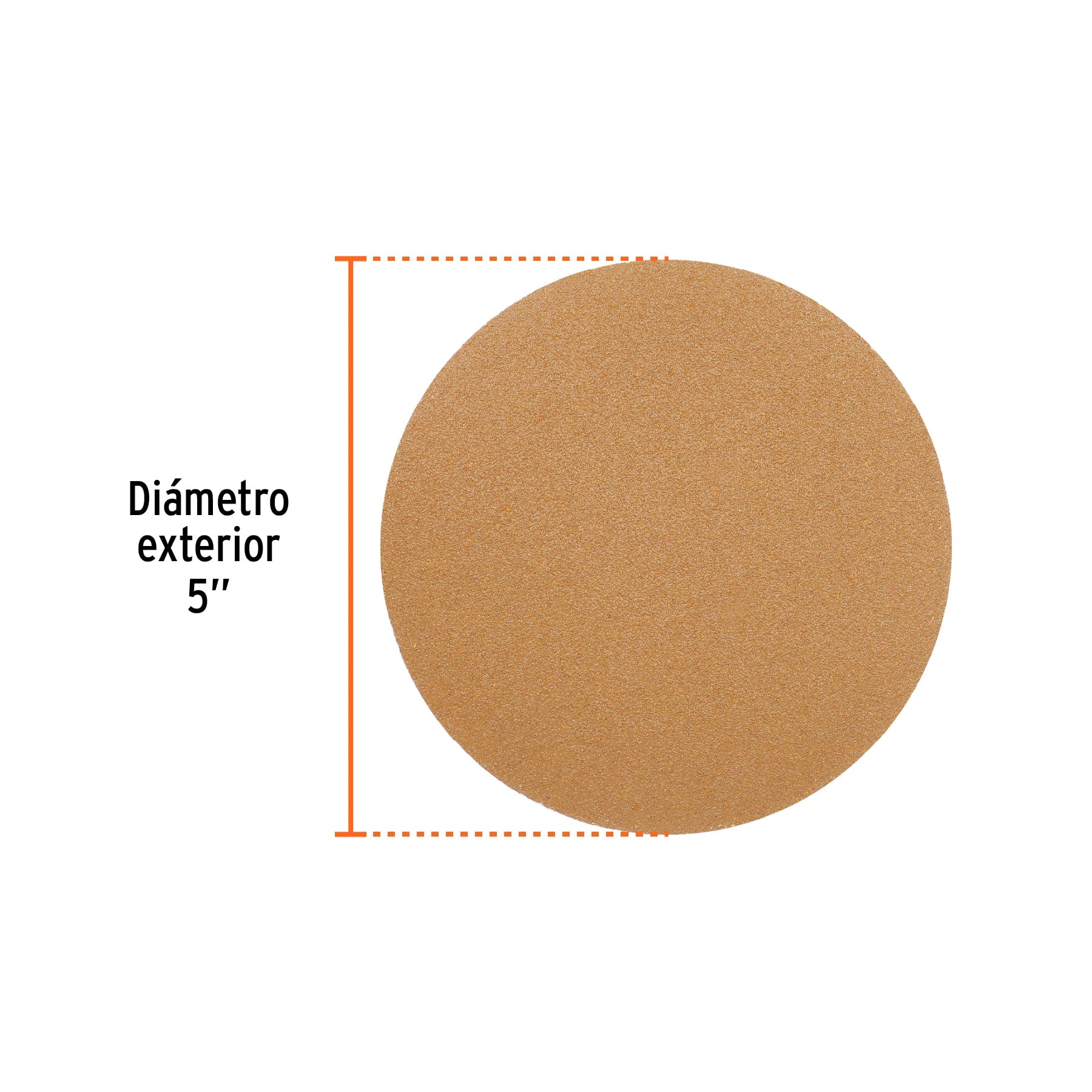 Caja 5 discos de lija p/madera 5' grano 100, velcro, s/perf.