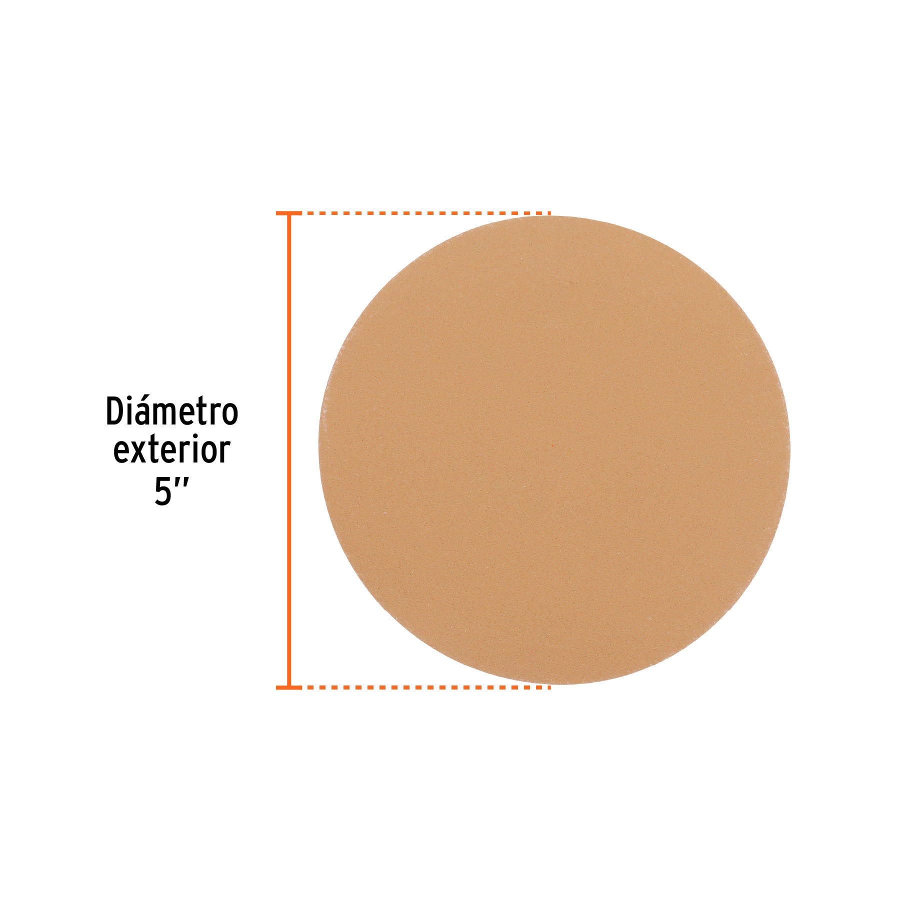Caja 5 discos de lija p/madera 5' grano 180, velcro, s/perf.
