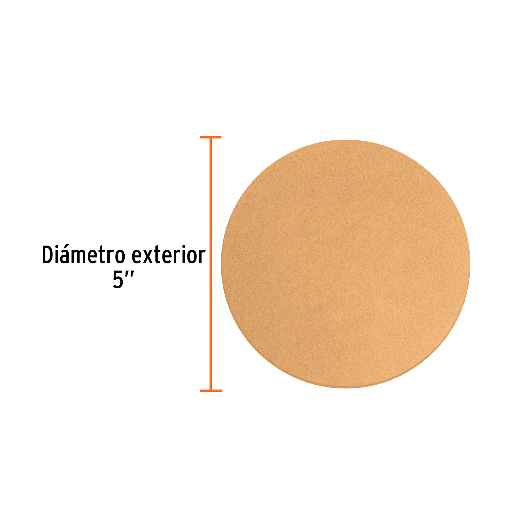 Caja 5 discos de lija p/madera 5' grano 240, velcro, s/perf.