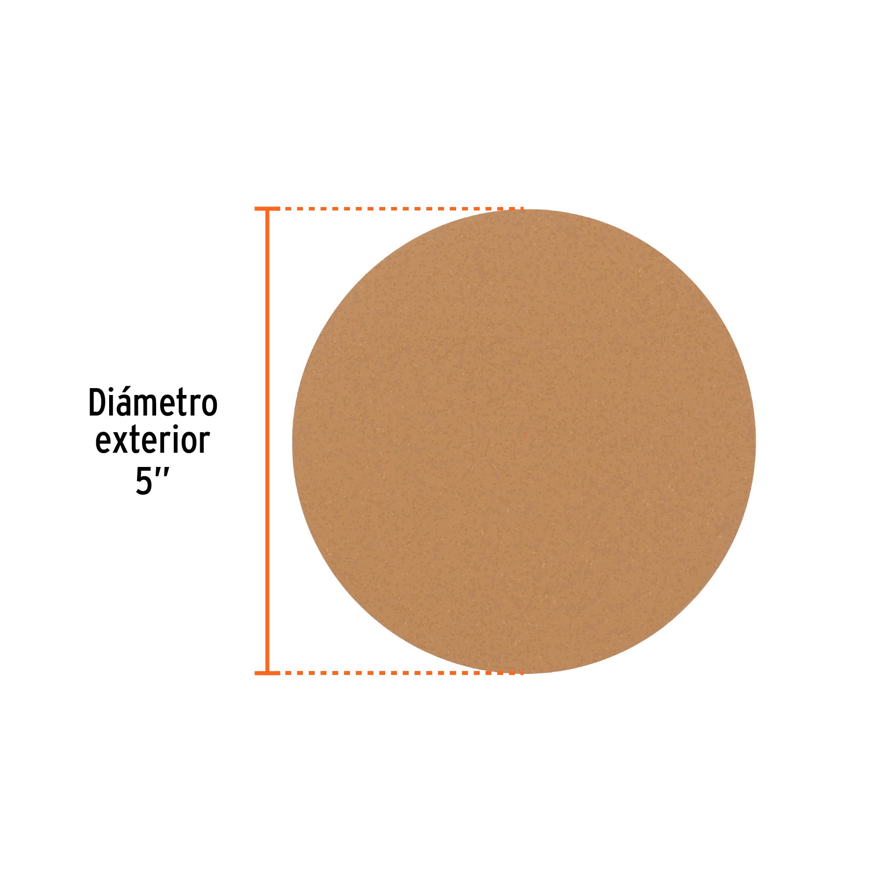 Caja 5 discos de lija p/madera 5' grano 240, velcro, s/perf.