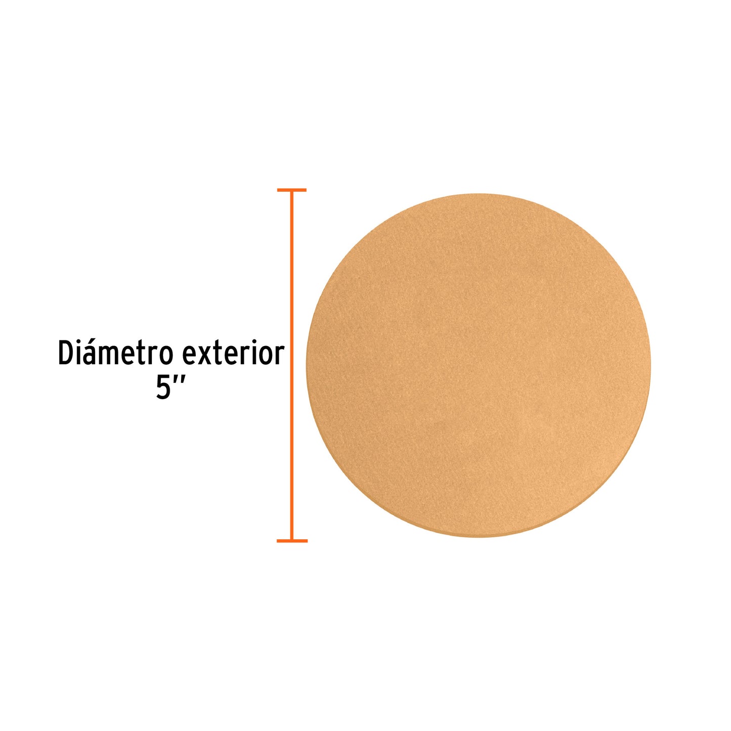 Caja 5 discos de lija p/madera 5' grano 40, velcro, s/perf.