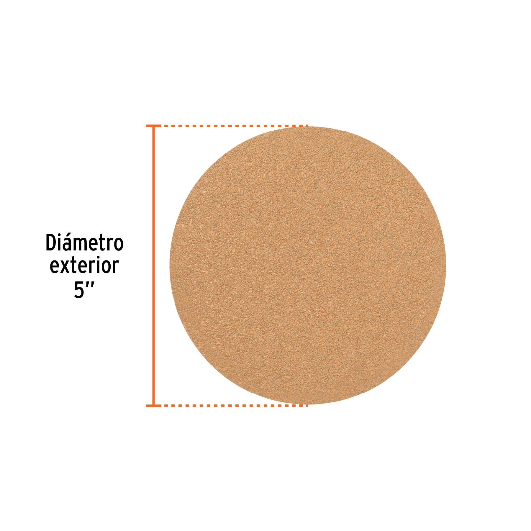 Caja 5 discos de lija p/madera 5' grano 40, velcro, s/perf.
