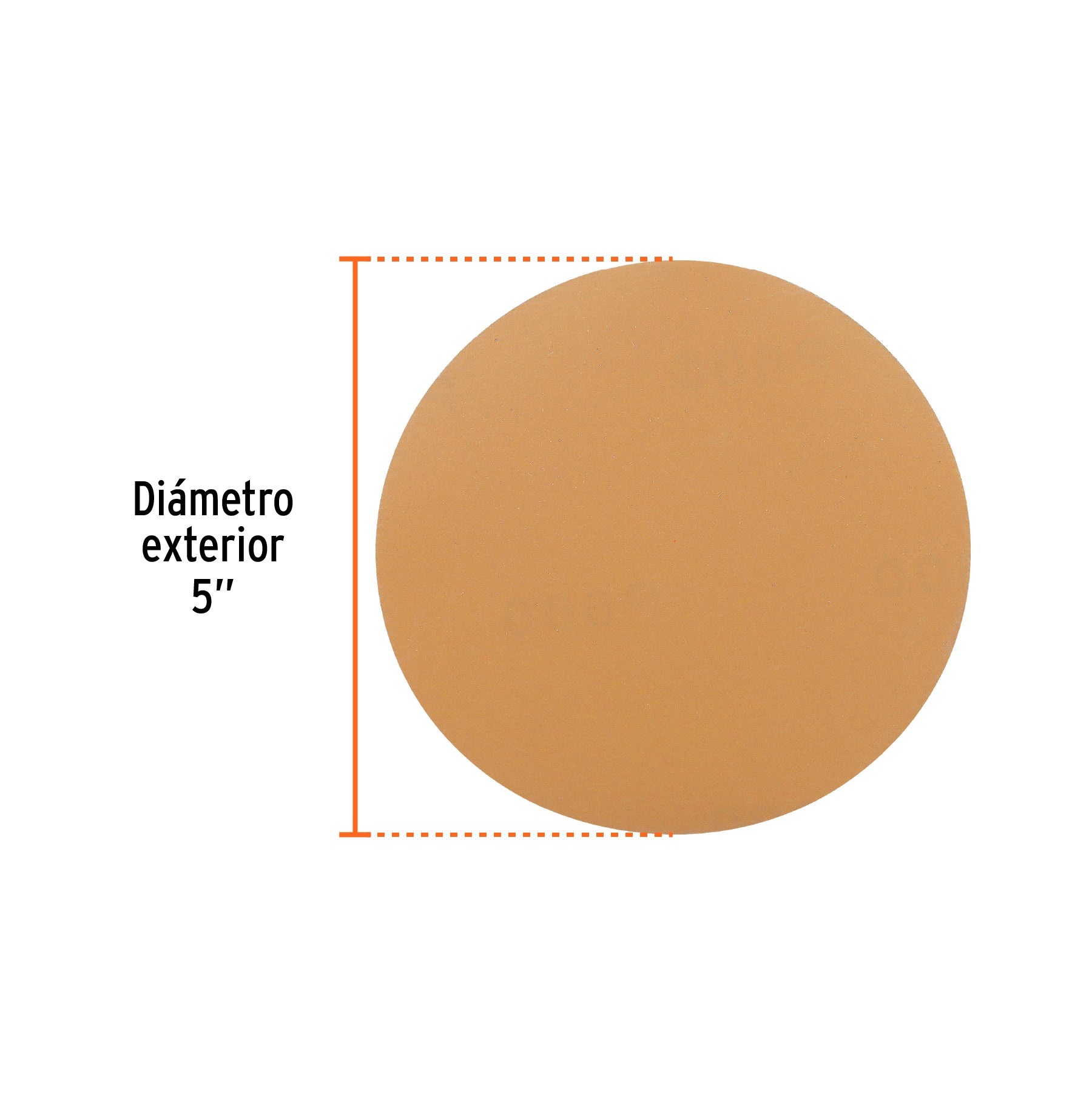 Caja 5 discos de lija p/madera 5' grano 600, velcro, s/perf.