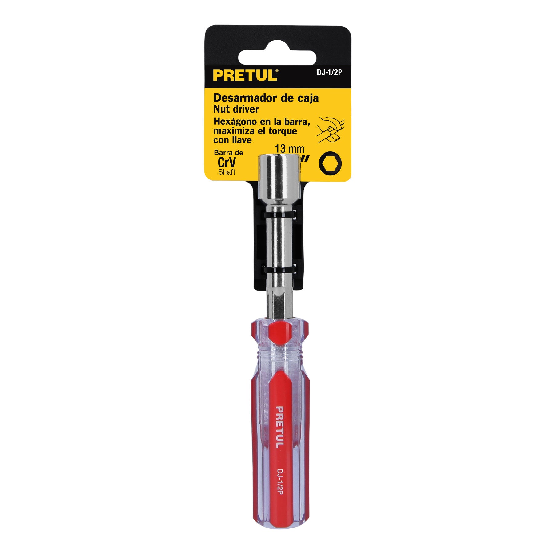 Desarmador de caja 1/2" mango de PVC Pretul