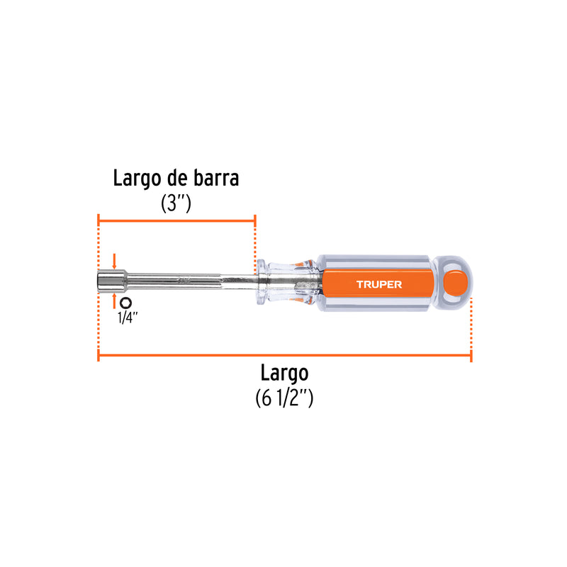 Desarmador de caja 1/4" mango de acetato