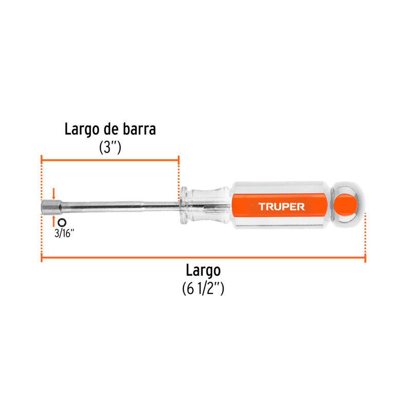 Desarmador de caja 3/16" mango de acetato