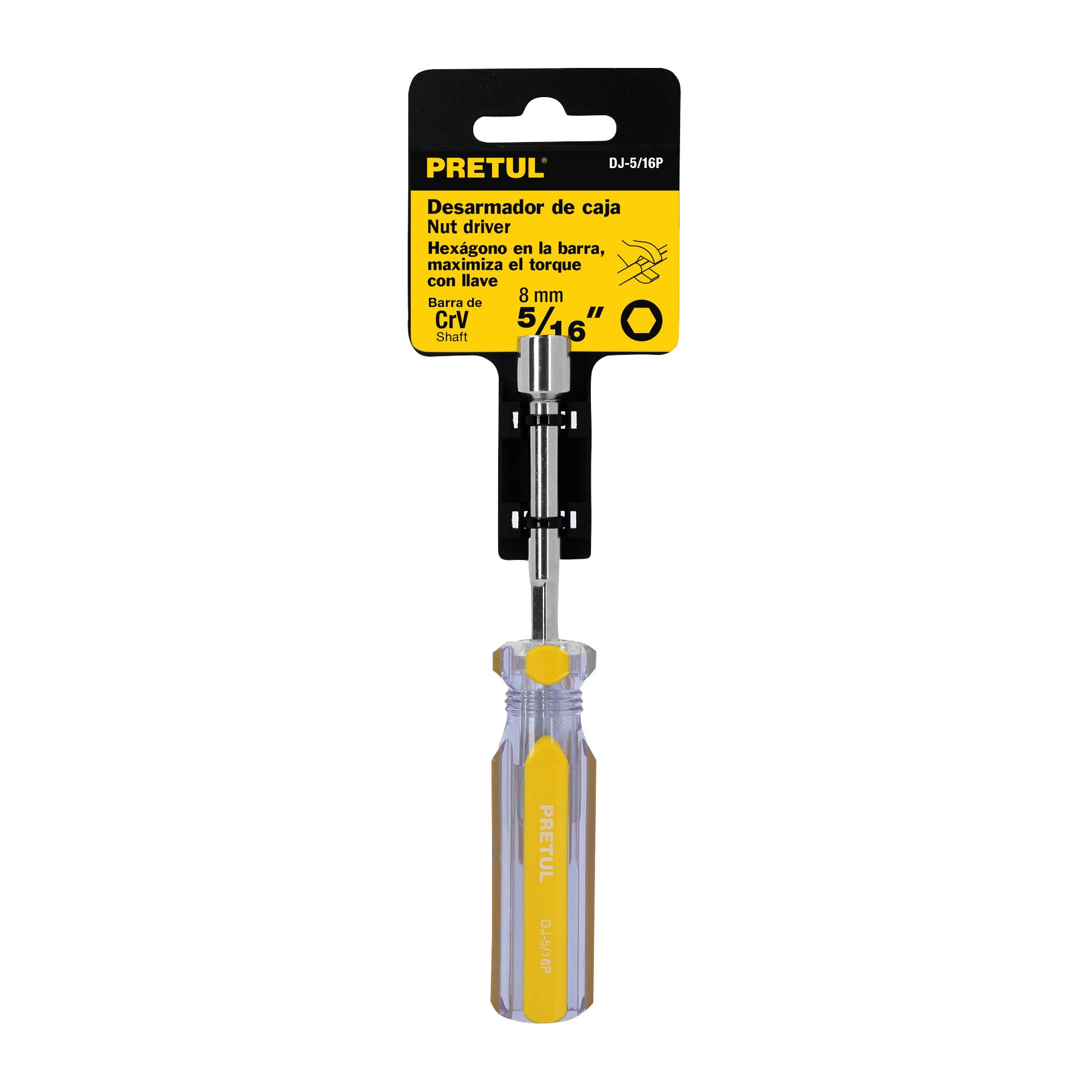 Desarmador de caja 5/16" mango de PVC Pretul