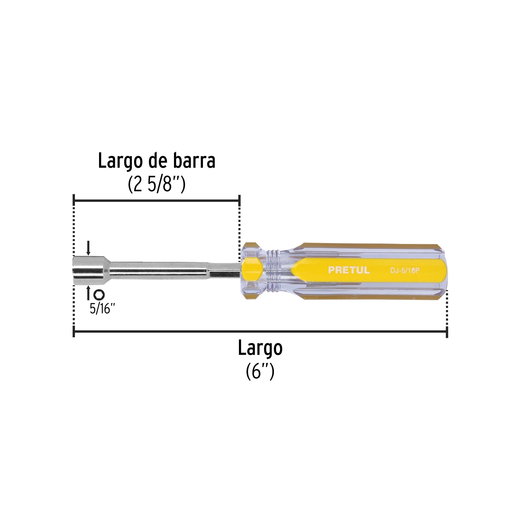 Desarmador de caja 5/16" mango de PVC Pretul