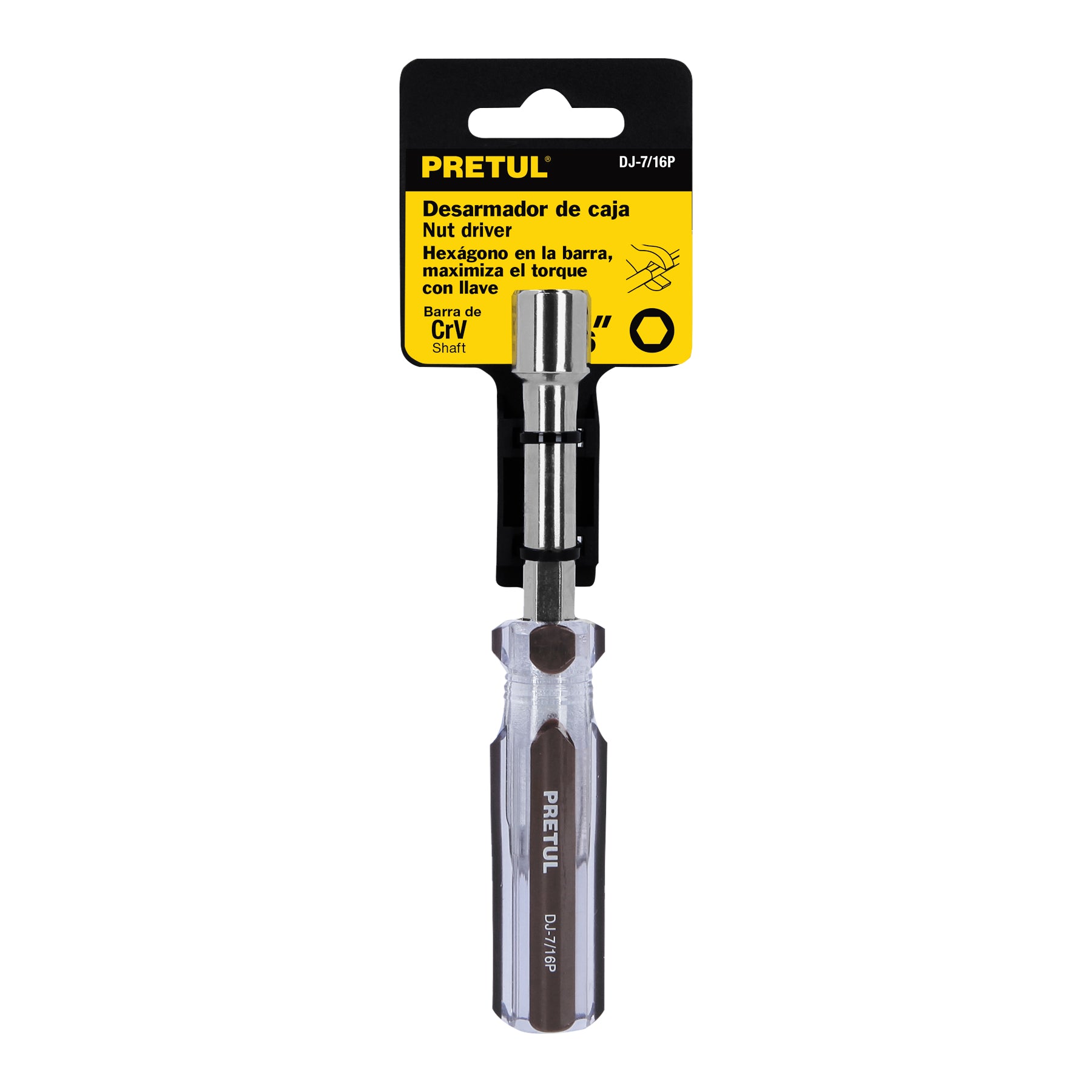 Desarmador de caja 7/16" mango de PVC Pretul