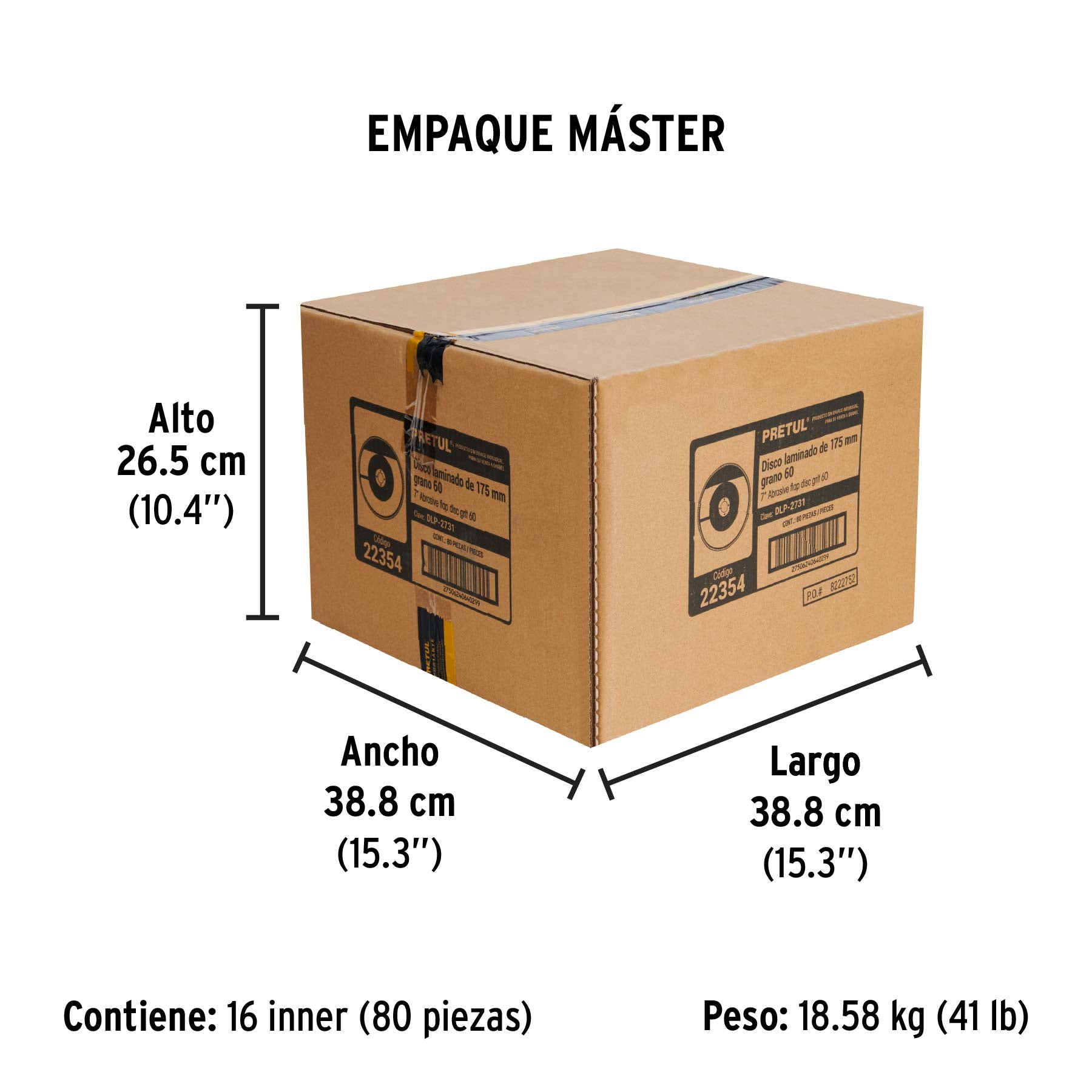 Disco laminado, 7", grano 60, centro 7/8", Pretul