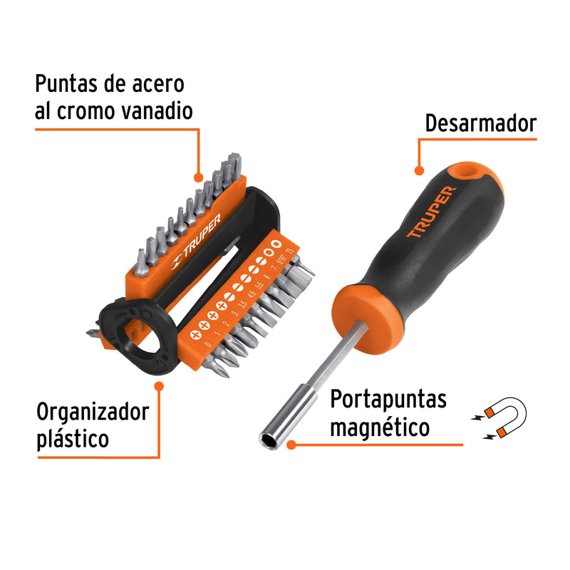 Desarmador multipunta, con 33 puntas