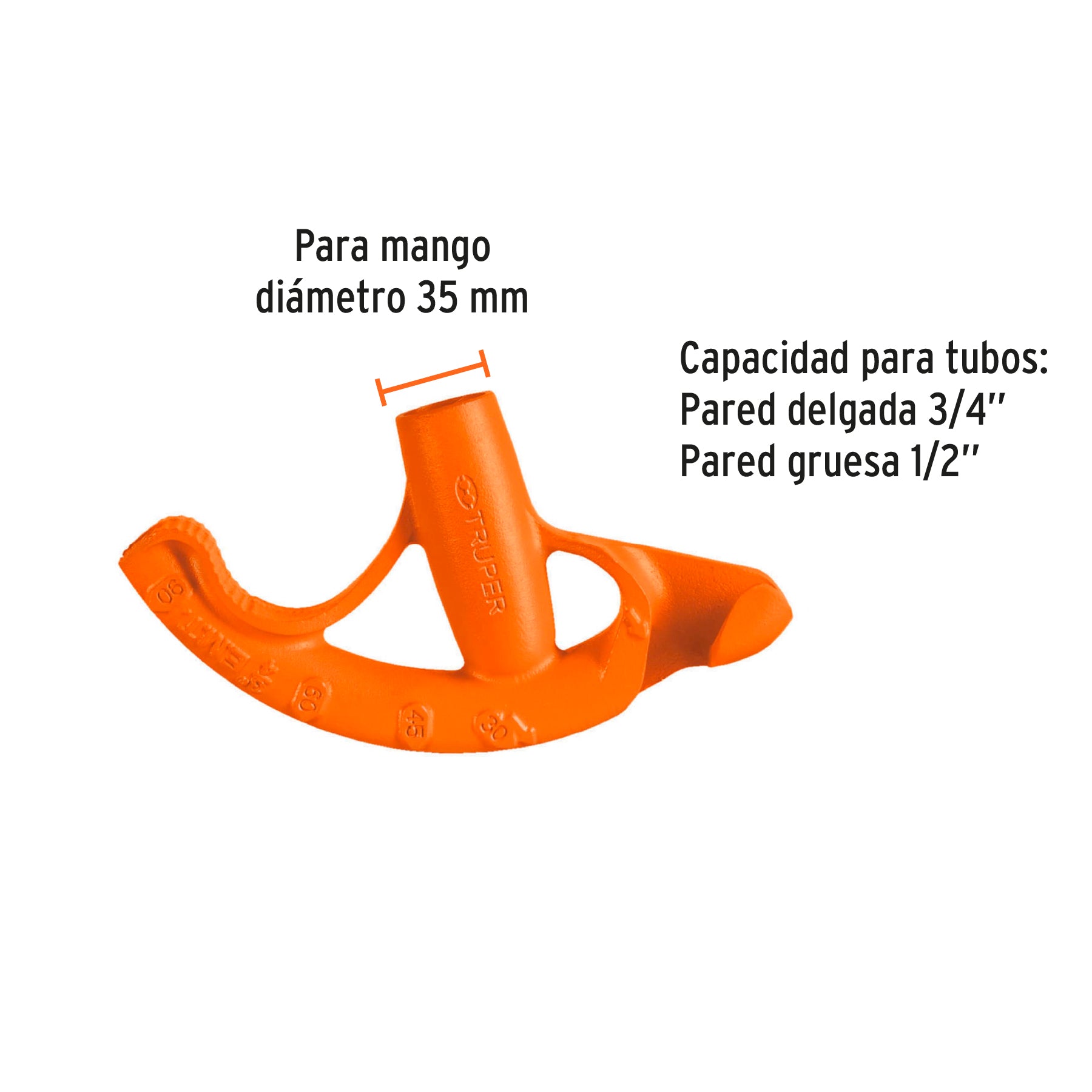 Doblador de tubo conduit, hasta 3/4"