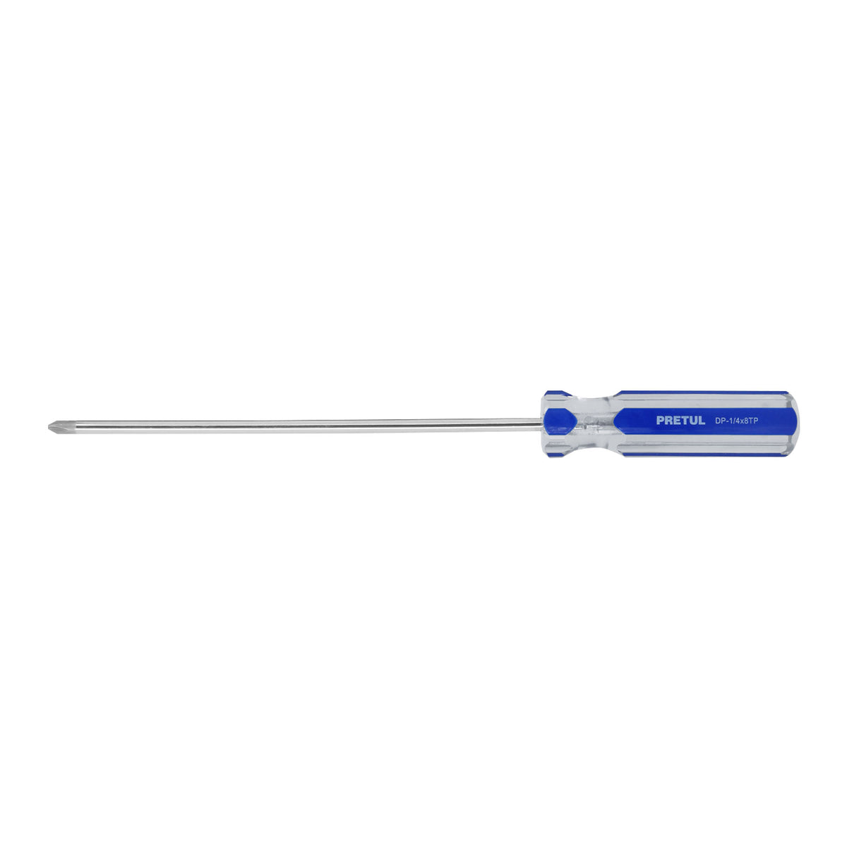 Desarmador punta phillips, 1/4 x 8", mango pvc, pretul