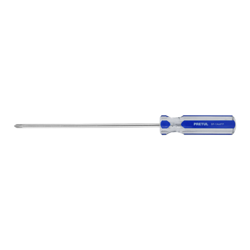 Desarmador punta phillips, 1/4 x 8", mango pvc, pretul