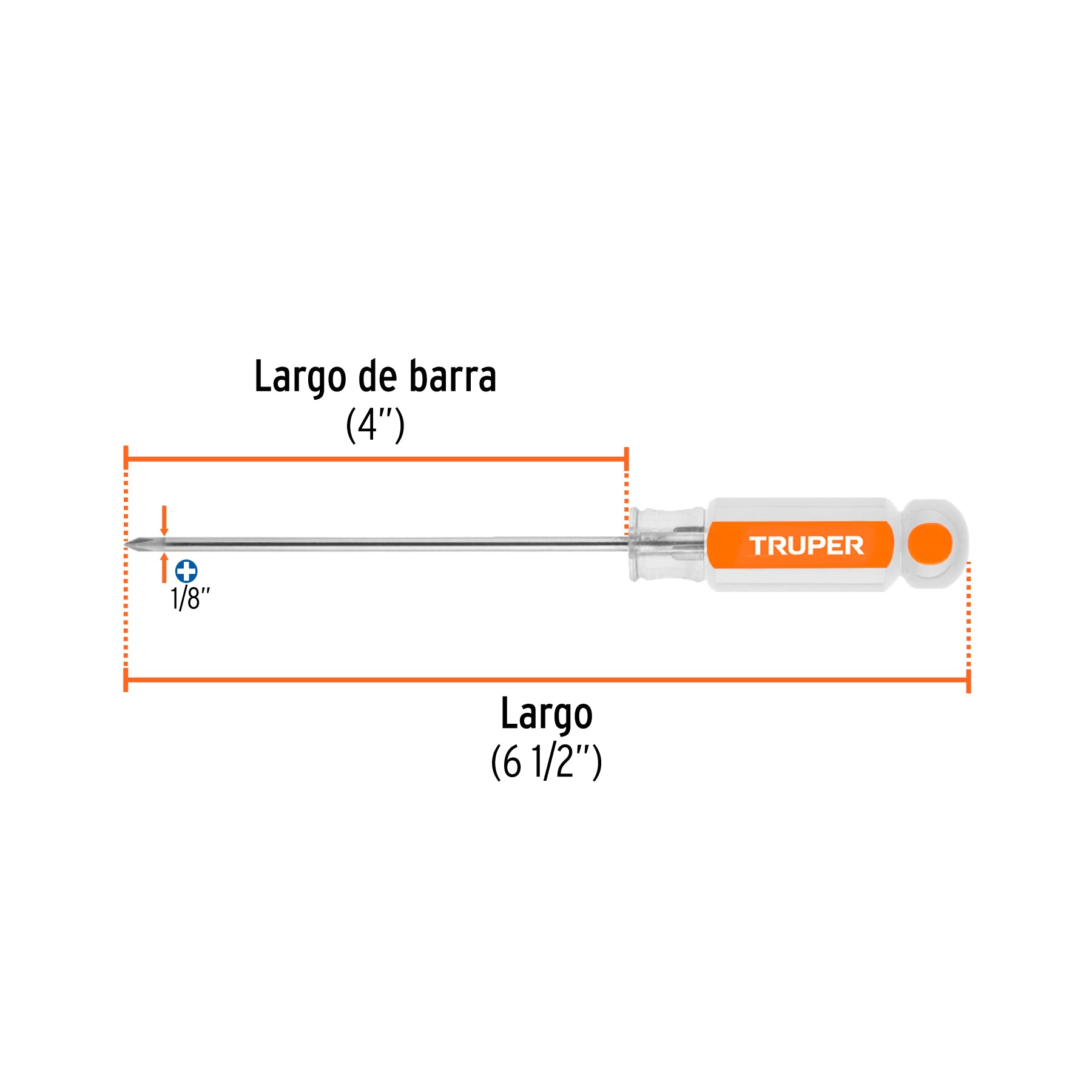 Desarmador punta phillips # 0, mango de acetato 4"
