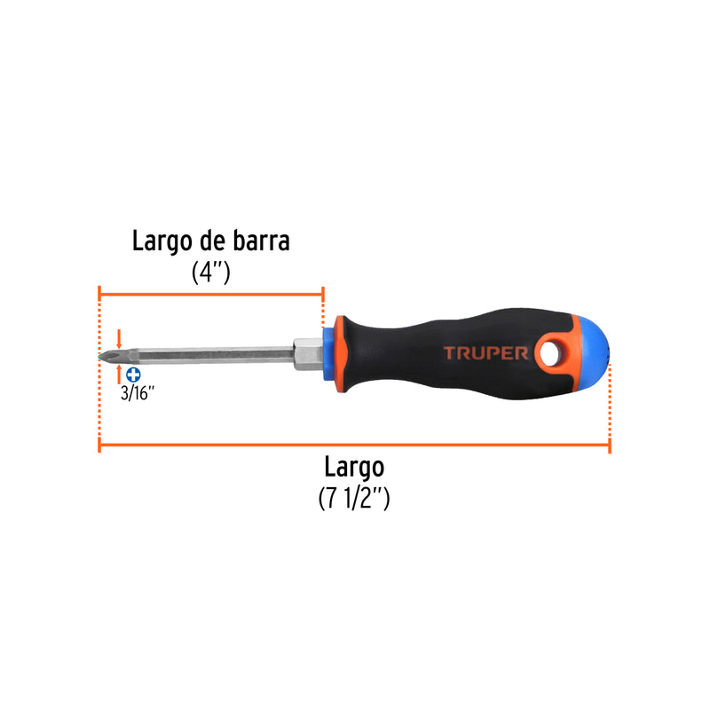 Desarmador punta phillips # 1, mango comfort grip, 3"