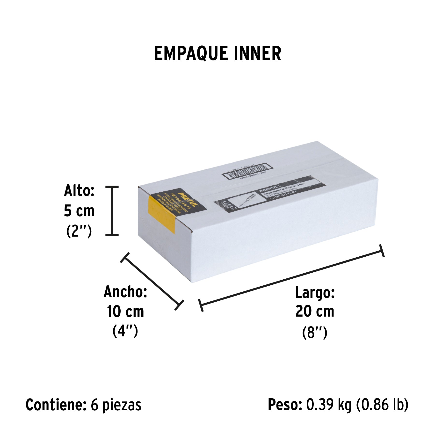 Desarmador punta phillips, 3/16 x 3", mango pvc, pretul